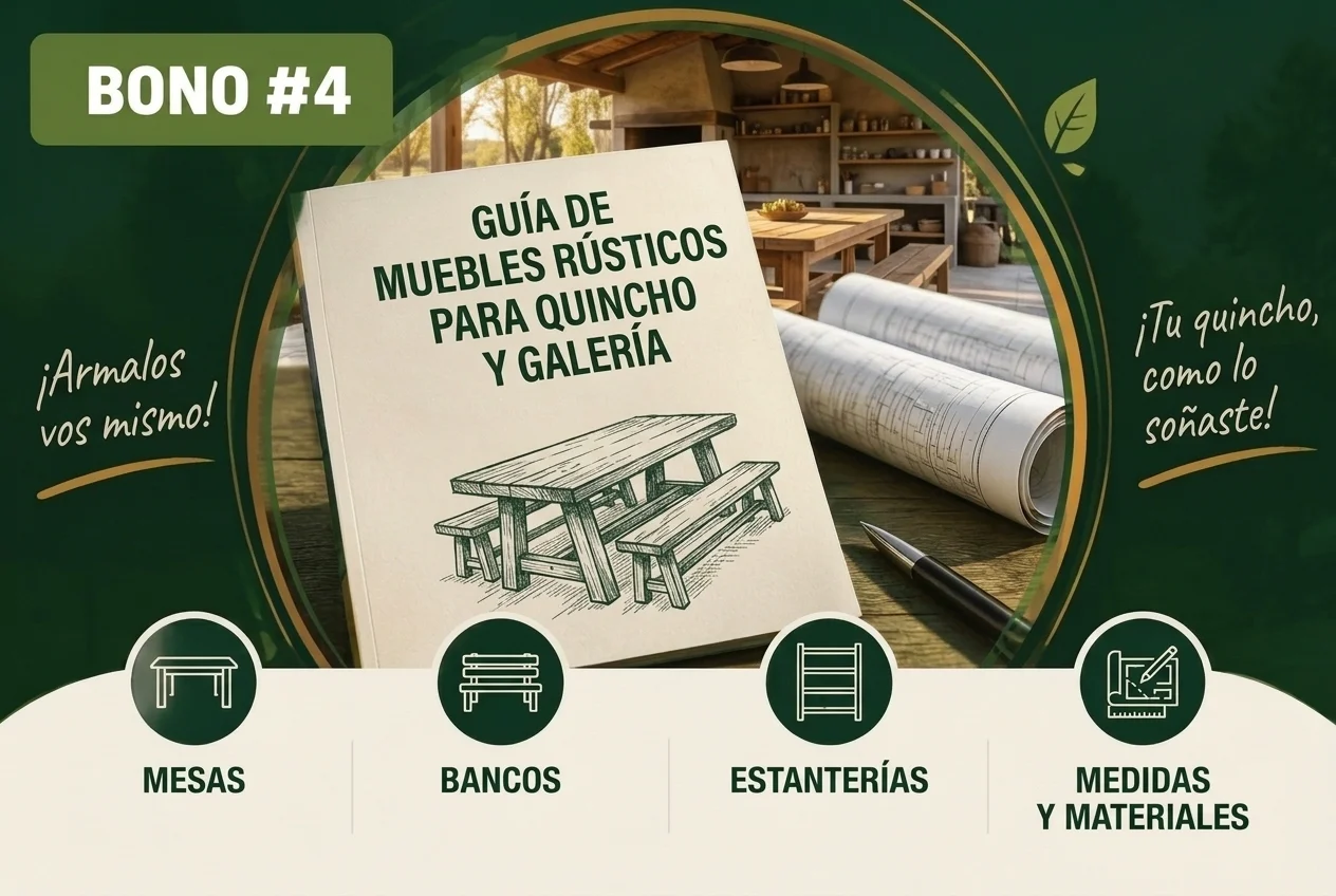 Bono 4: Muebles rústicos para quincho y galería